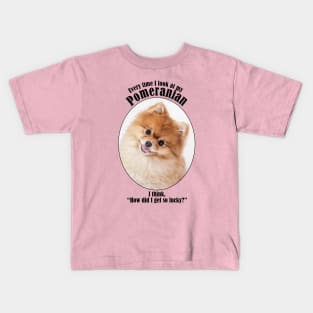 Lucky Pomeranian Kids T-Shirt